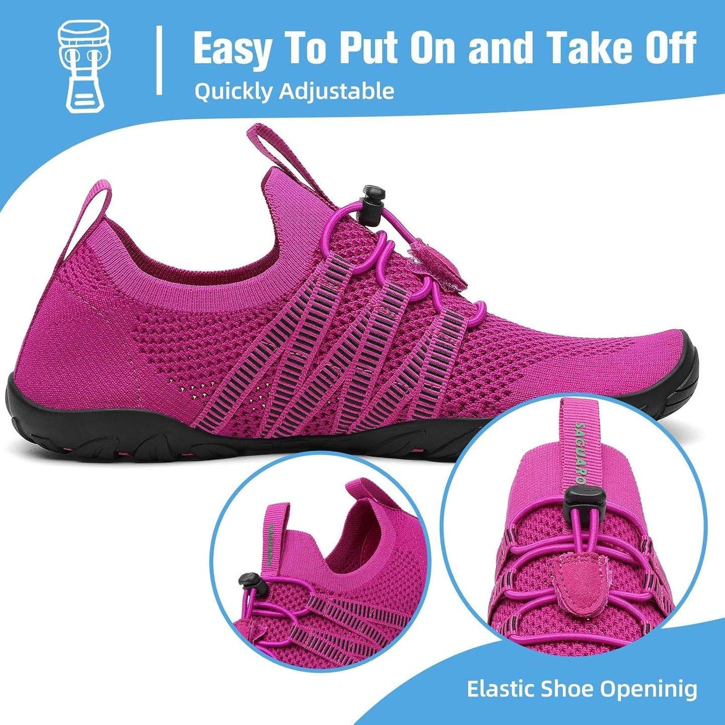 Womens Water Shoes Barefoot Aqua Shoes Quick Dry Beach Swim Shoe for Diving Kayaking Surfing Water Sports