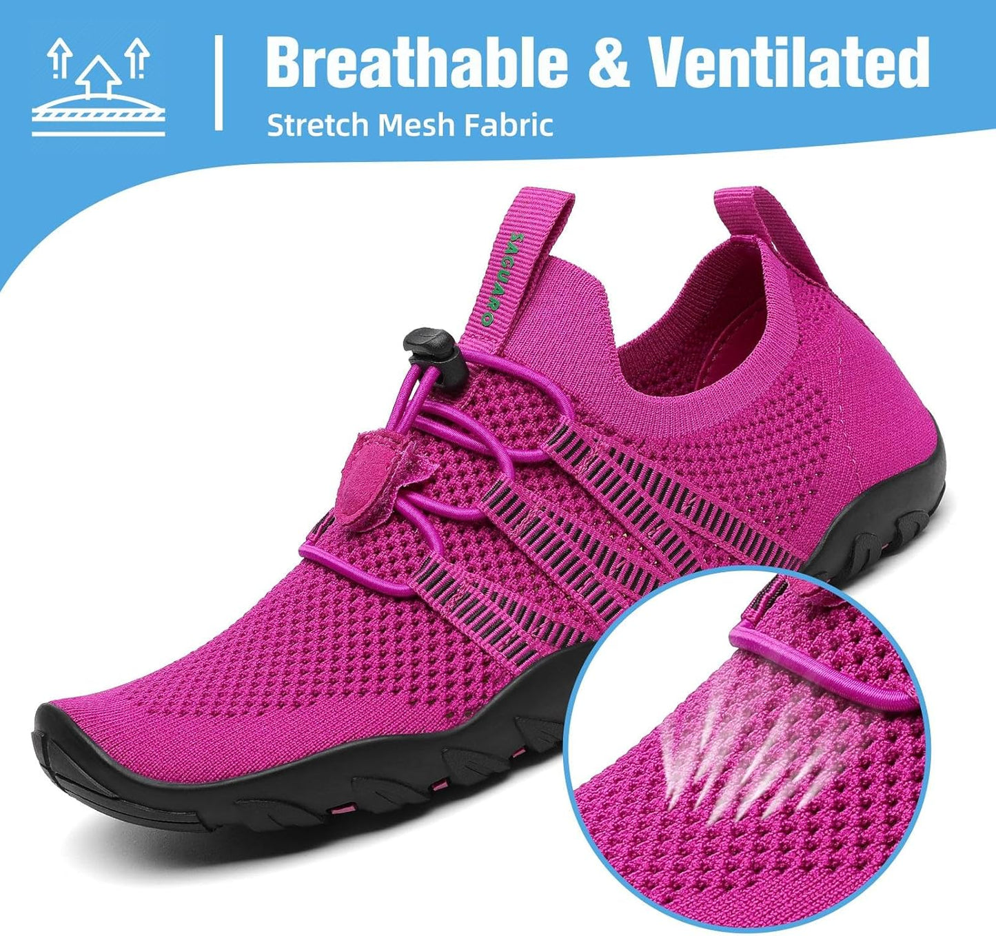 Womens Water Shoes Barefoot Aqua Shoes Quick Dry Beach Swim Shoe for Diving Kayaking Surfing Water Sports